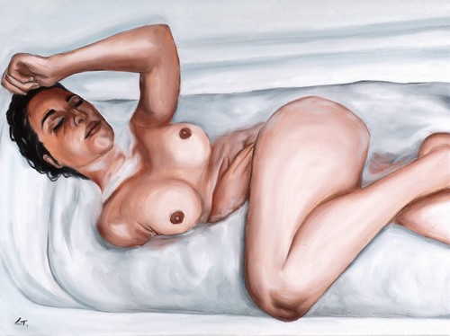 Dipinto olio nudo originale