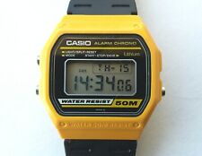 CASIO W-14 Modulo 596 YELLOW Case WR 50M Japan Made - Anni '80