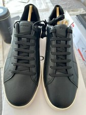 Geox Uomo Nero Serifos A Trainer Nero UK7 US8 41 NUOVE CON SCATOLA SCARPE IN PELLE CASUAL