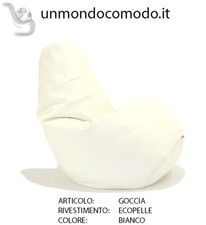 unmondocomodo.it: Poltrona sacco GOCCIA rivestimento in Eco-pelle colore BIANCO