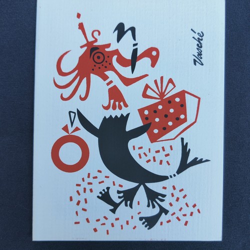 50s mcm christmas - card, hand