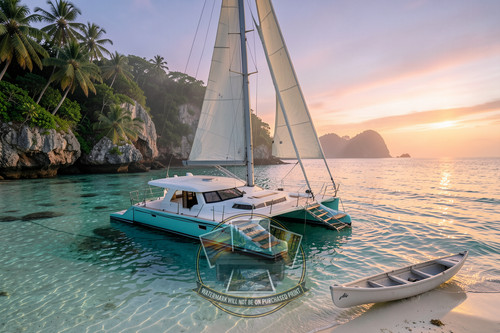 Catamarano doppio scafo vele