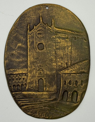 Targa parete bronzo - parete, ovale