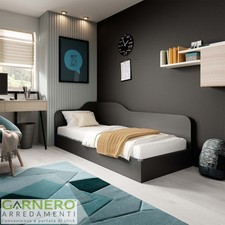 Letto singolo contenitore moderno design 82x190cm camera da letto antracite ALEX