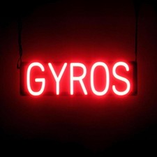 SpellBrite GYROS Sign | Neon Gyros Sign Look, LED Light | 21.3" x 6.3"