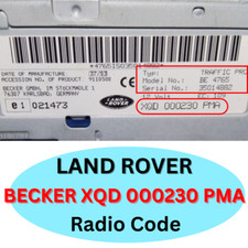 Sistema di navigazione LAND ROVER XQD 000230 PMA BECKER TRAFFIC PRO radio sblocco codice