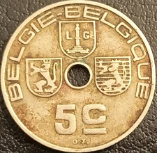 BELGIO MONETA 5 CENTS 1939