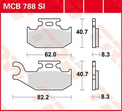 Trw mcb788si brake pad per - brake,