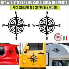 Kit 2 Adesivi Bussola Rosa dei