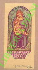 HAAS TRIVERIO G. -  Ex libris Frau Dr-Lorly-Berchtold-Brutsch, Zurich (EX-1580)