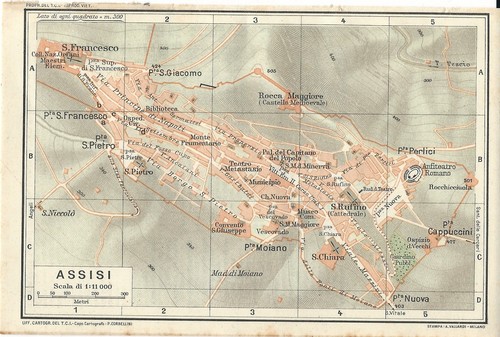 Carta geografica antica - , assisi