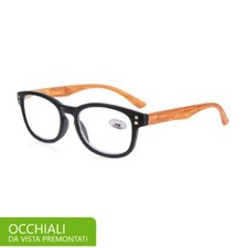 OCCHIALI VISTA LENTI GRADUATE LETTURA MONTATURA UOMO DONNA +1.0° LEGNO CHIARO*
