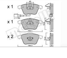 SERIE PASTIGLIE FRENO ANTERIORE METELLI - VW GOLF V - PASSAT - AUDI A3 - A6