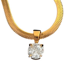 Collana con ciondolo zirconi