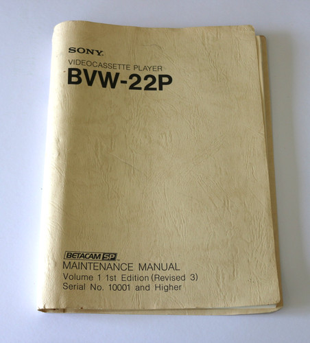 Sony bvw 22p - sony, bvw-22p