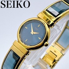 Orologio donna Seiko Lassale blu raro stile bracciale al quarzo vintage