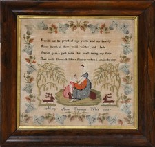 Antique Needlework  Sampler