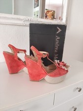  Scarpe sandali Zeppe ANDREA MORELLI tg 40 100% pelle 