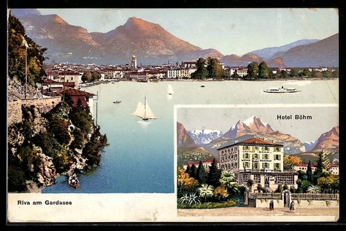 Cartolina riva sul lago - riva,