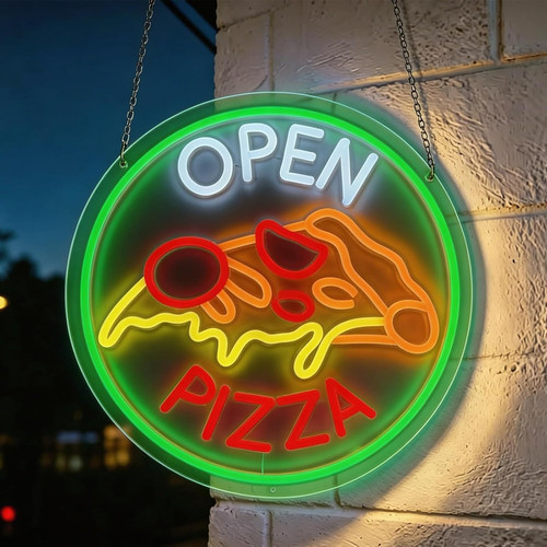Insegna neon pizza - pizza, per