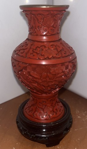 Vaso cinese cinabro - , laccato