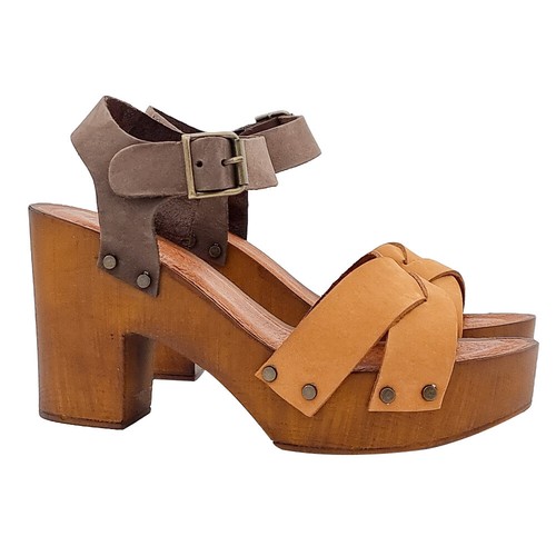 Sandali color cuoio - , fasce
