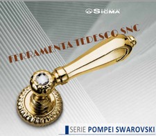 MANIGLIA PORTE LEGNO INTERNE COLORE ORO LUCIDO C/ SWAROVSKY SICMA SERIE POMPEI