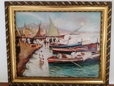 Attilio Pratella ( Napoli 1856-1949) Dipinto olio su legno epoca XX Secolo