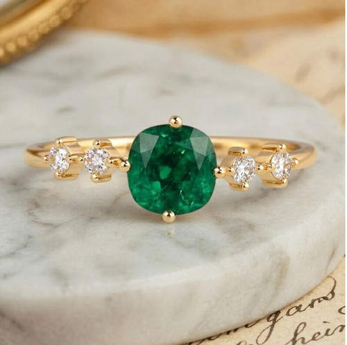 Anello simulato smeraldo lega - anello,
