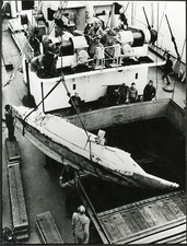 Foto vintage Canoa reduce da traversata atlantica 1956 Ft 36206 - Stampa 21x15 c