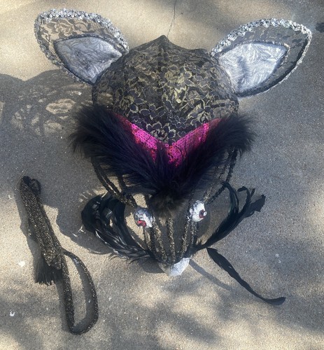 Grande topo rave rat piume - rave, e