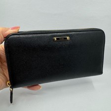Fendi Black Leather Zip-Around