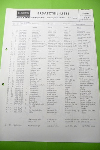 Servizio lista ricambi - , per