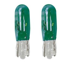 2 LAMPADINE VETRO 12V 1,2W W2x4,6d VERDE luci cruscotto quadro auto lampada
