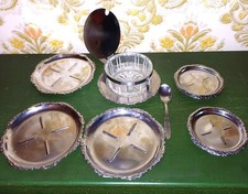 SERVIZIO SOTTOBICCHIERI SOTTOBOTTIGLIA FORMAGGERA ACCIAIO INOX 18/10 VINTAGE