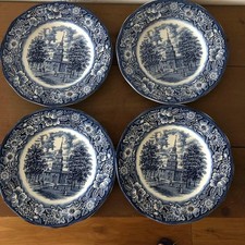 Piatto Liberty blu inglese dal