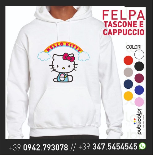 Felpa cappuccio tascone stampa - felpa,