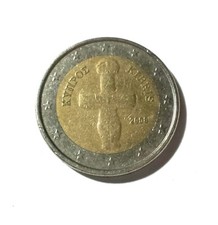 Moneta 2 EURO CIPRO 2008-ΚΥΠΡΟΣ KIBRIS-IDOLO DA POMOS - UNIFICATO 8.08 - CC -