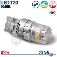 1 Lampadina LED T20 W21W CANbus Luce Potente Bianco FREDDO 6500K 700LM No Errori