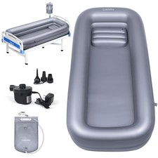 Silvery Medical Inflatable Shower Bath Basin Kit, PVC Portable Bathtub with E...