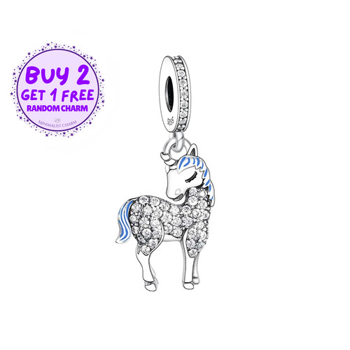 Charm unicorno per - unicorno, bracciale