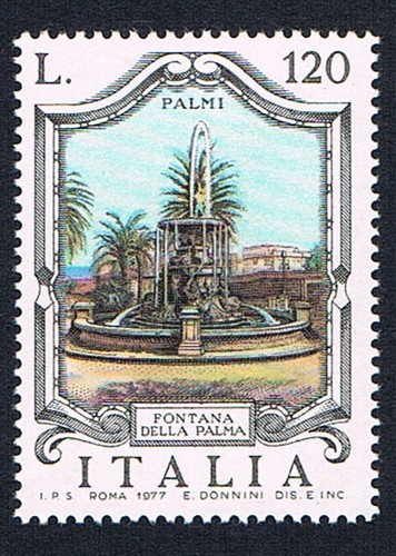 Italia francobollo fontana - 1,