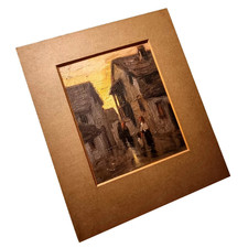 Vicolo di Paese - Tecnica Mista Olio su Cartone - Prima Metà '900 (A. Asturi)