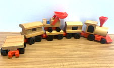 Mattel in legno 6 pz. Set treno Choo-Choo 1972 Made in Korea vintage