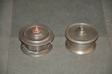 2 PC Vintage IN Ottone Massiccio Nichel Placcato Fatto a Mano Solido Calamai