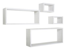 MODULARREDO | MERLINO Set di 4 Mensole da muro, 75x30cm, Rovere Sbiancato