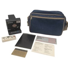 Polaroid SLR 680 SE fotocamera terrestre con cinturino manuale e custodia buone condizioni Raro non testato 