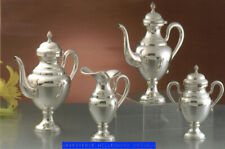 Servizio Set Da Caffè The In Argento 800 Stile Inglese e Impero 4 Pezzi Grande