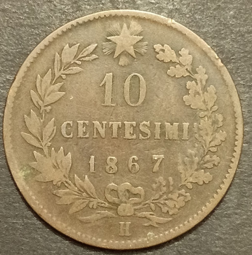 Centesimi lire valore 1867 - 10,