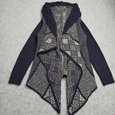 Desigual Donna Aperto Cardigan Taglia L Lana Alpaca Misto Lungo Scialle Maglione